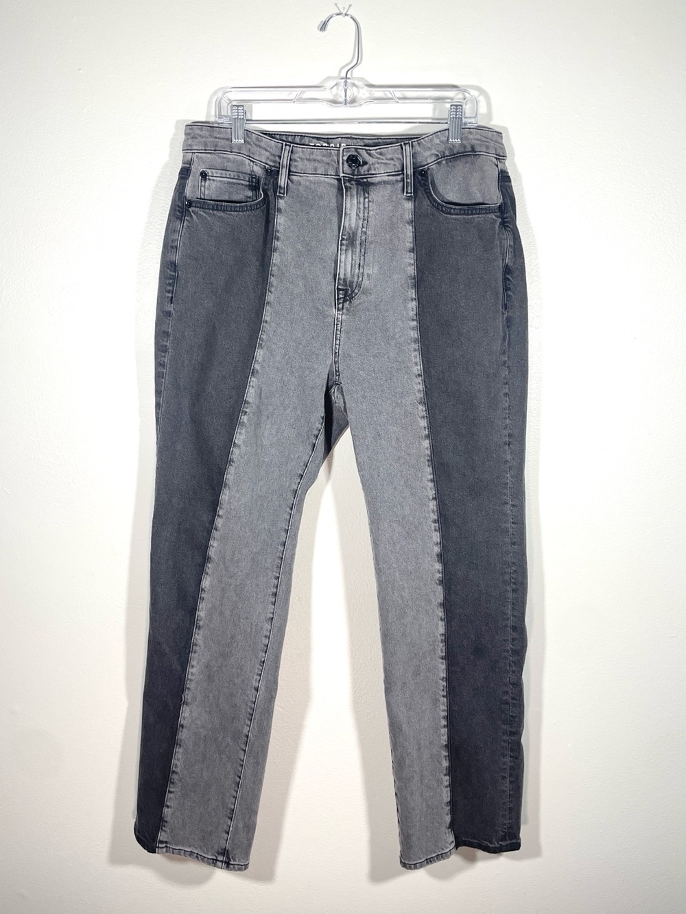 Torrid High-Rise Straight Colorblock Jeans NWT Black & Gray Two-Tone Denim